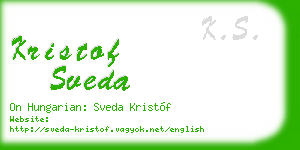 kristof sveda business card